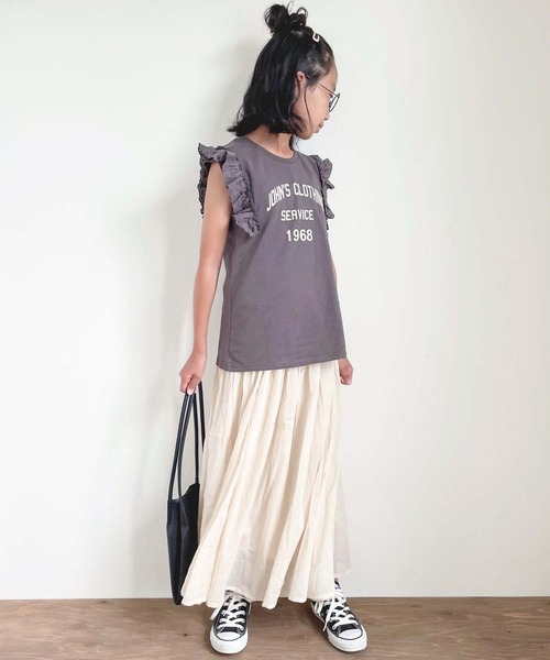 CIAOPANIC TYPY（チャオパニックティピー）の「【KIDS】indiaボイルインナーパンツ付きスカート（スカート・キッズ・ダークブラウン/カーキ/ピンク/イエロー/ブルー/ホワイト系その他・SMALL/MEDIUM/LARGE/X-LARGE/XX-LARGE）」の2枚目の写真