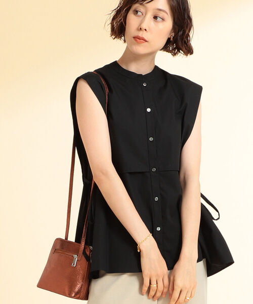 Ray BEAMS（レイビームス）の「Ray BEAMS / ヨーク レイヤーノースリーブ シャツ（シャツ/ブラウス・レディース・ホワイト/ライトグレー/ブラック・ONE SIZE）」の17枚目の写真