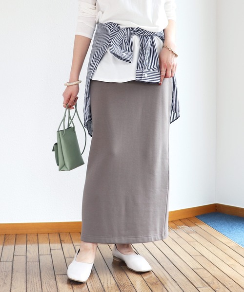 andme（アンドミー）の「裏毛スウェットロングスカート（スカート・レディース・ブラック/ブラウン系その他/ベージュ系その他・M/L）」の3枚目の写真