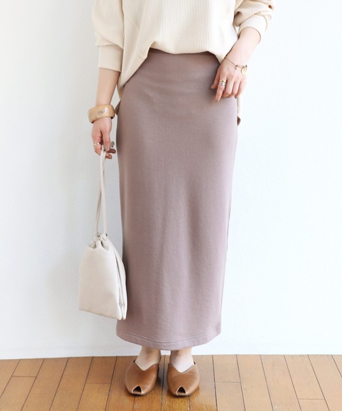 andme（アンドミー）の「裏毛スウェットロングスカート（スカート・レディース・ブラック/ブラウン系その他/ベージュ系その他・M/L）」の4枚目の写真