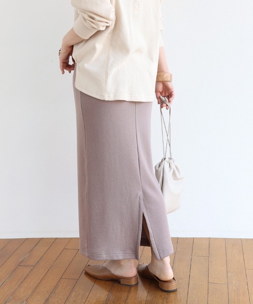 andme（アンドミー）の「裏毛スウェットロングスカート（スカート・レディース・ブラック/ブラウン系その他/ベージュ系その他・M/L）」の6枚目の写真