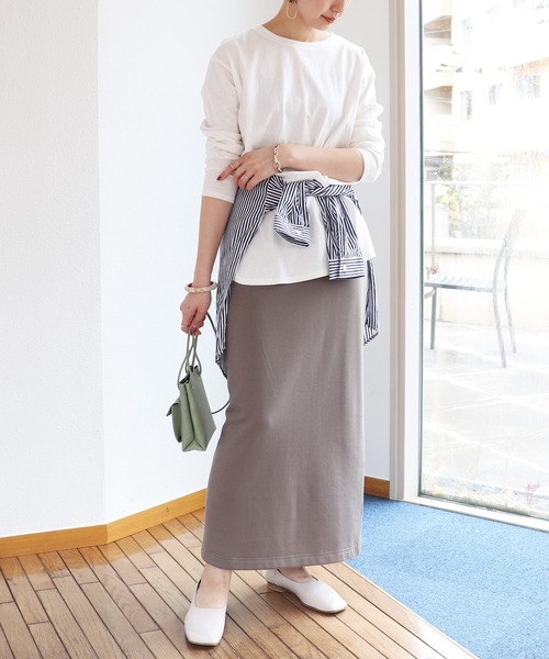 andme（アンドミー）の「裏毛スウェットロングスカート（スカート・レディース・ブラック/ブラウン系その他/ベージュ系その他・M/L）」の8枚目の写真