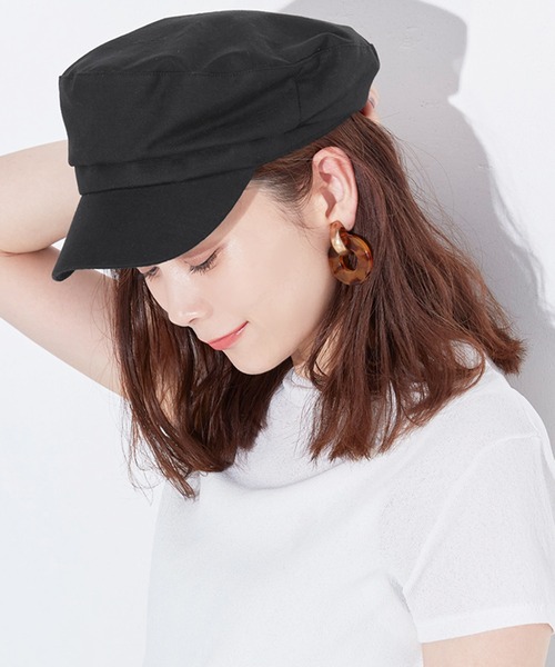 coca(coca)(コカ)の「コットンキャスケット(キャスケット・レディース・ブラック/アイボリー・ONE SIZE)」の2枚目の写真