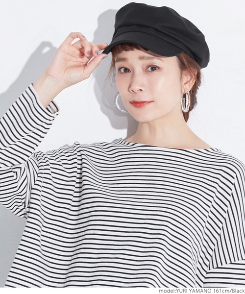 coca(coca)(コカ)の「コットンキャスケット(キャスケット・レディース・ブラック/アイボリー・ONE SIZE)」の4枚目の写真