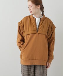 DOUBLE NAME（ダブルネーム）の「キルティング2WAYハーフZIPプルオーバー（Tシャツ/カットソー）」