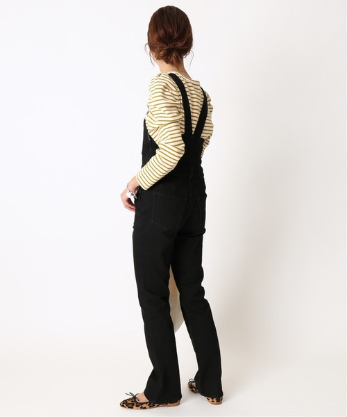 【試着のみ】タイトデニムオールインワン/size34/ブラック タイトデニムオールインワン