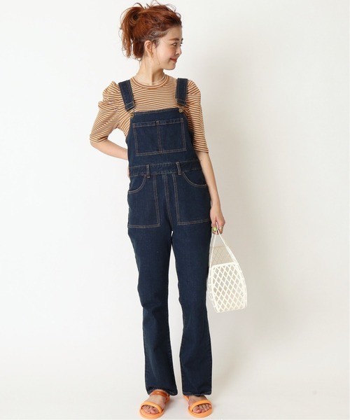 U by SPICK&SPAN（ユーバイスピックアンドスパン）の「≪追加≫U-ginalタイトデニムオールインワン3◆（つなぎ/オールインワン・レディース・ブラック/ダークブルー・38/36/34）」の4枚目の写真