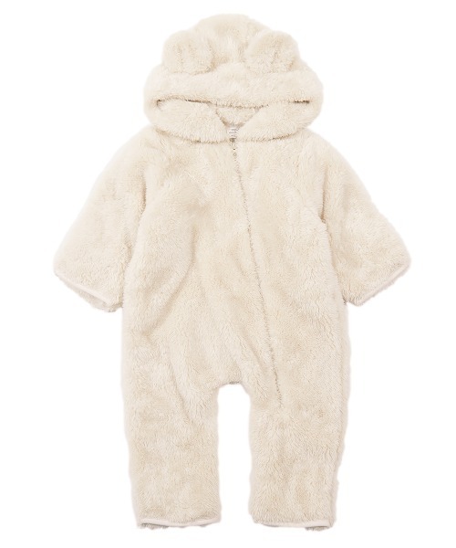 devirock(デビロック)の「くまみみボアカバーオール(カバーオール・キッズ・ベージュ/オフホワイト・70-80cm)」の7枚目の写真