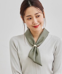 リング付きフェイクレザーマルチスカーフ