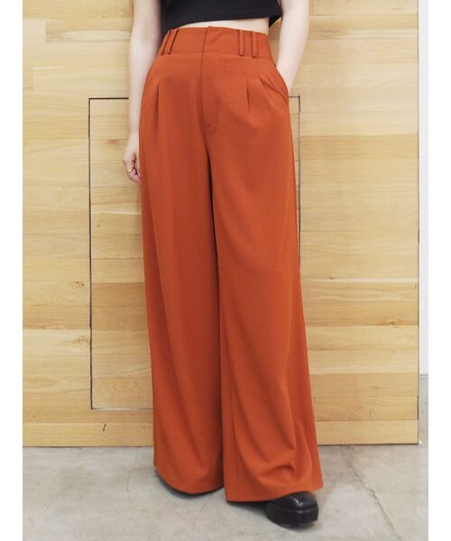 EVRIS（エヴリス）の「ジョーゼットワイドパンツ（その他パンツ・レディース・ブラック/オレンジ/アイボリー・SMALL/MEDIUM）」の3枚目の写真