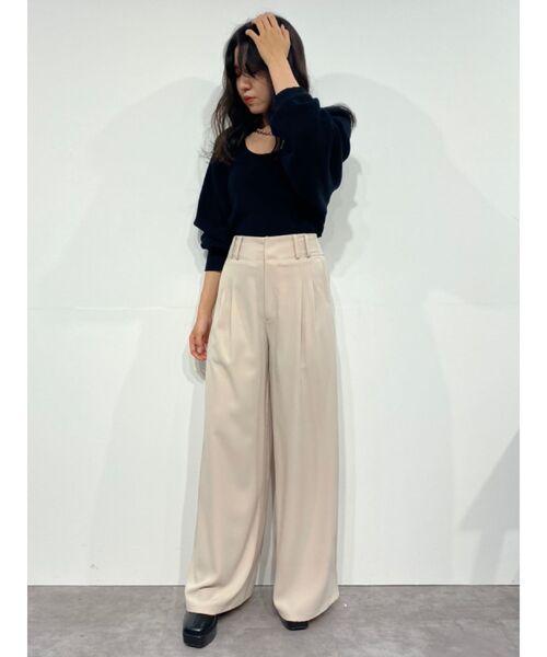 EVRIS（エヴリス）の「ジョーゼットワイドパンツ（その他パンツ・レディース・ブラック/オレンジ/アイボリー・SMALL/MEDIUM）」の11枚目の写真