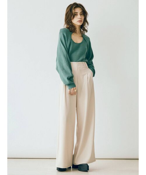 EVRIS（エヴリス）の「ジョーゼットワイドパンツ（その他パンツ・レディース・ブラック/オレンジ/アイボリー・SMALL/MEDIUM）」の14枚目の写真