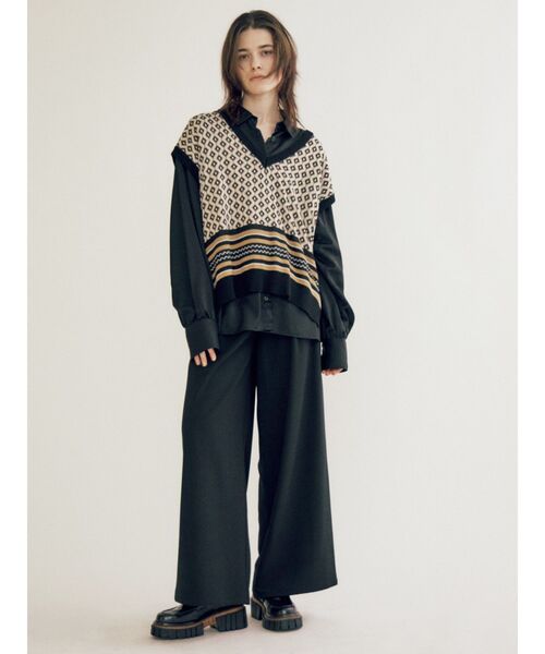 EVRIS（エヴリス）の「ジョーゼットワイドパンツ（その他パンツ・レディース・ブラック/オレンジ/アイボリー・SMALL/MEDIUM）」の18枚目の写真