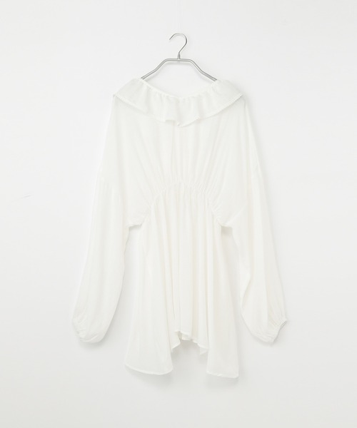 Heather(ヘザー)の「Vネックフロントフリルブラウス 217852(シャツ/ブラウス・レディース・ホワイト/イエロー系/ブラック・FREE)」の10枚目の写真