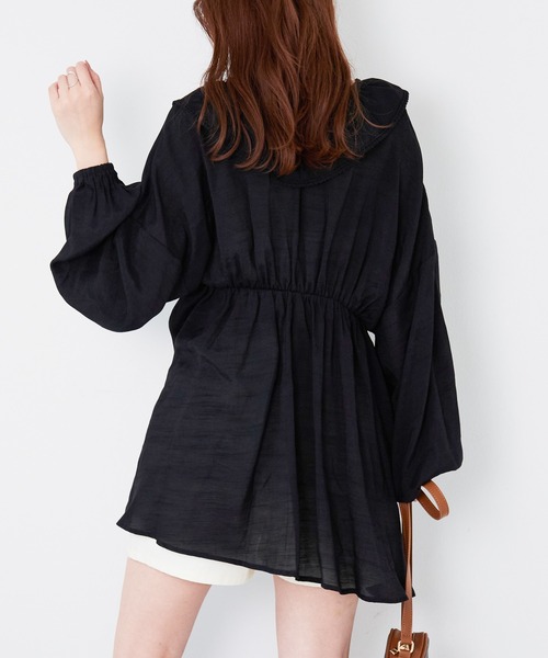 Heather(ヘザー)の「Vネックフロントフリルブラウス 217852(シャツ/ブラウス・レディース・ホワイト/イエロー系/ブラック・FREE)」の17枚目の写真