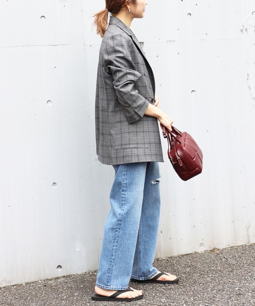 SLOBE IENA（スローブイエナ）の「LE DENIM ダメージパンツ【洗濯機使用可能】◆（デニムパンツ・レディース・グレー系その他/サックスブルー・36/38/40）」の6枚目の写真