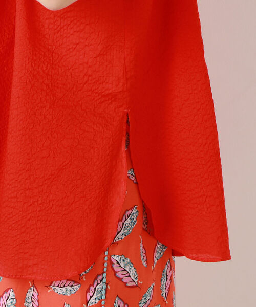 Rie Miller（リエミラー）の「ミラクルウェーブスタンドフリル2WAYブラウス（シャツ/ブラウス・レディース・レッド/オフホワイト/グリーン・38）」の18枚目の写真