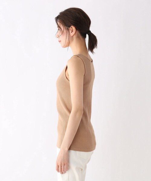 SHOO・LA・RUE（シューラルー）の「◆【S-LL】スクエアネックリブタンクトップ（タンクトップ・レディース・アイボリー/ブラック/キャメル/ピンク系その他・01/02/03/04）」の7枚目の写真