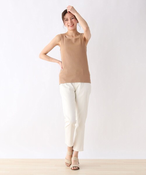 SHOO・LA・RUE（シューラルー）の「◆【S-LL】スクエアネックリブタンクトップ（タンクトップ・レディース・アイボリー/ブラック/キャメル/ピンク系その他・01/02/03/04）」の6枚目の写真