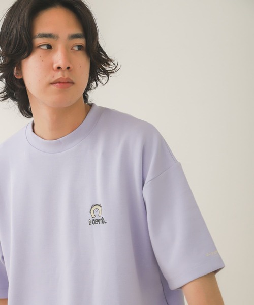 Mark Gonzales（マーク・ゴンザレス）の「『別注』Mark Gonzales × SOP　マークゴンザレスTシャツ(5分袖)（Tシャツ/カットソー・メンズ・ホワイト/チャコールグレー/ベージュ/オフホワイト/ダークグレー/ライトベージュ/パープル/パープル系その他・MEDIUM/LARGE）」の8枚目の写真