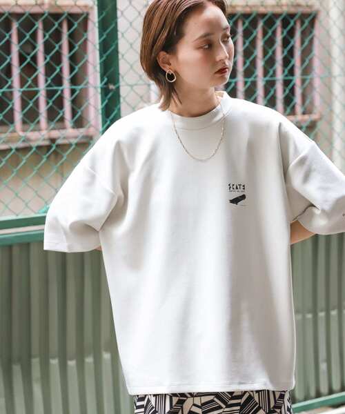 Mark Gonzales（マーク・ゴンザレス）の「『別注』Mark Gonzales × SOP　マークゴンザレスTシャツ(5分袖)（Tシャツ/カットソー・メンズ・ホワイト/チャコールグレー/ベージュ/オフホワイト/ダークグレー/ライトベージュ/パープル/パープル系その他・MEDIUM/LARGE）」の7枚目の写真