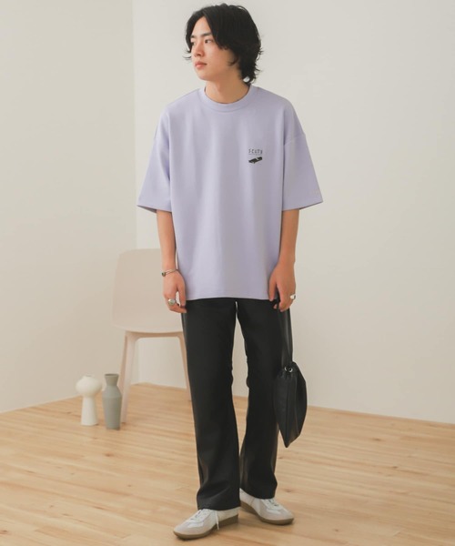 Mark Gonzales（マーク・ゴンザレス）の「『別注』Mark Gonzales × SOP　マークゴンザレスTシャツ(5分袖)（Tシャツ/カットソー・メンズ・ホワイト/チャコールグレー/ベージュ/オフホワイト/ダークグレー/ライトベージュ/パープル/パープル系その他・MEDIUM/LARGE）」の17枚目の写真