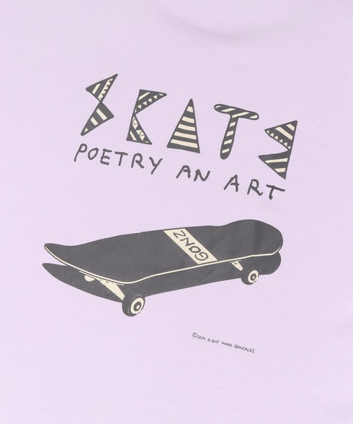 Mark Gonzales（マーク・ゴンザレス）の「『別注』Mark Gonzales × SOP　マークゴンザレスTシャツ(5分袖)（Tシャツ/カットソー・メンズ・ホワイト/チャコールグレー/ベージュ/オフホワイト/ダークグレー/ライトベージュ/パープル/パープル系その他・MEDIUM/LARGE）」の11枚目の写真