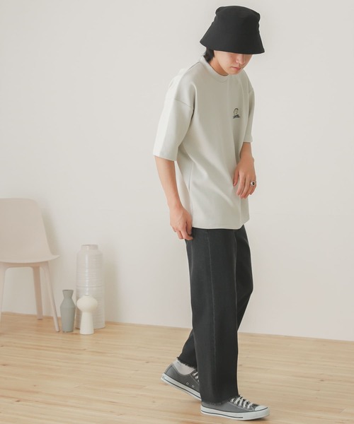 Mark Gonzales（マーク・ゴンザレス）の「『別注』Mark Gonzales × SOP　マークゴンザレスTシャツ(5分袖)（Tシャツ/カットソー・メンズ・ホワイト/チャコールグレー/ベージュ/オフホワイト/ダークグレー/ライトベージュ/パープル/パープル系その他・MEDIUM/LARGE）」の14枚目の写真