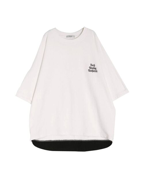 COTORICA（コトリカ）の「エンブロイダリースーパールーズT（Tシャツ/カットソー・メンズ・オフホワイト/マスタード/ブラック・LARGE/MEDIUM）」の4枚目の写真