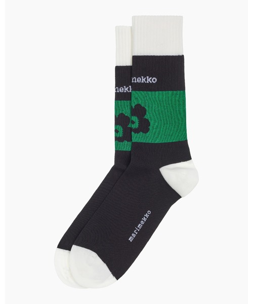 marimekko(マリメッコ)の「【kioski】 UNIKKO / SALLA SPORT(ソックス/靴下・レディース・ブラック/グリーン・37/34/40)」の2枚目の写真