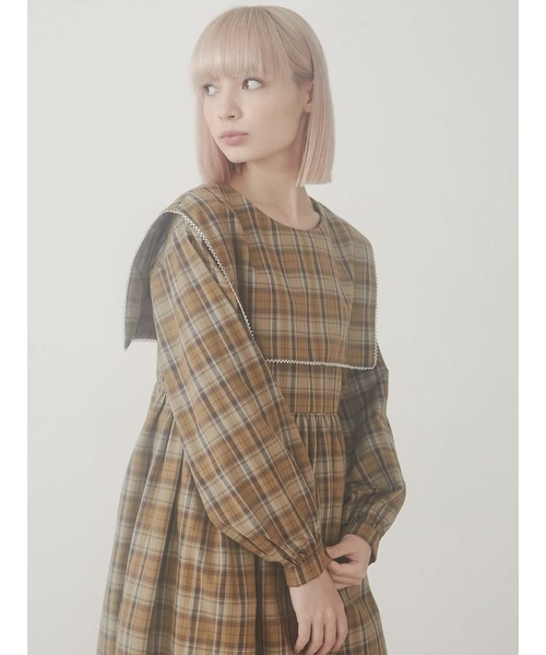 merry jenny（メリージェニー）の「セーラーチェックワンピース（ワンピース・レディース・レッド/イエロー/グリーン・FREE）」の7枚目の写真