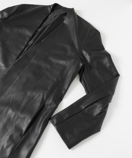 SENSE OF PLACE by URBAN RESEARCH（センスオブプレイスバイアーバンリサーチ）の「【セットアップ対応】フェイクレザーノーカラージャケット（ノーカラージャケット・メンズ・ブラック・MEDIUM/LARGE）」の9枚目の写真