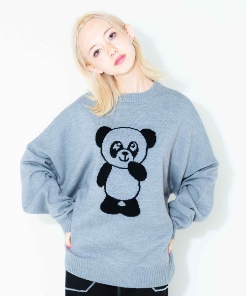 Candy Stripper（キャンディストリッパー）の「BELOVED PEPE ニット（ニット/セーター・レディース・グレー/ブラック・2）」の7枚目の写真