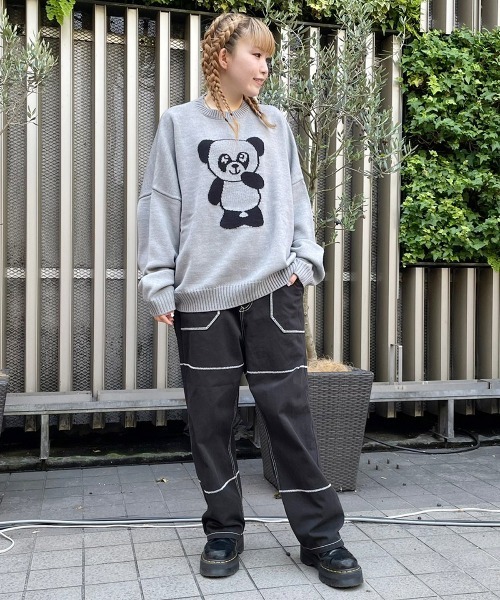 Candy Stripper（キャンディストリッパー）の「BELOVED PEPE ニット（ニット/セーター・レディース・グレー/ブラック・2）」の5枚目の写真