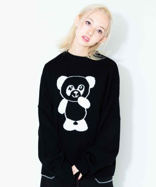 Candy Stripper（キャンディストリッパー）の「BELOVED PEPE ニット（ニット/セーター・レディース・グレー/ブラック・2）」の6枚目の写真