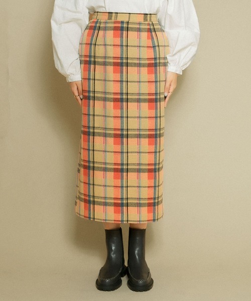 KBF（ケイビーエフ）の「チェックIラインミディスカート（スカート・レディース・ブルー系その他/イエロー系その他/ベージュ系その他・ONE）」の19枚目の写真