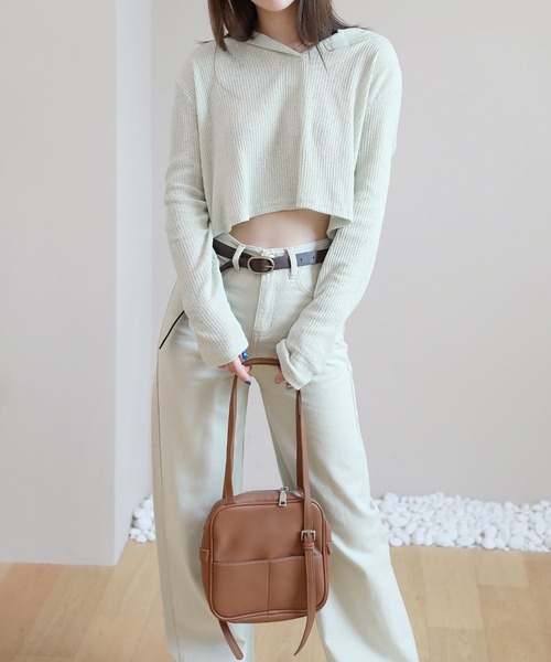 by muni:r(バイ ムニール)の「バックルスクエアミニショルダーバッグ(ショルダーバッグ・レディース・ブラック/ブラウン/アイボリー・ONE SIZE)」の16枚目の写真