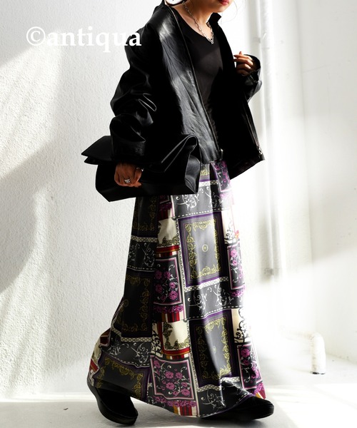 antiqua（アンティカ）の「一目惚れ。スカーフ柄スカート（スカート  