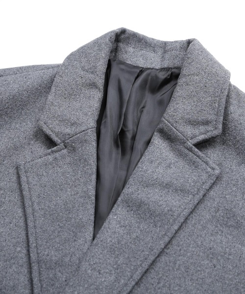 G.O.C(ジーオーシー)の「オーパーサイズ ベルテッド チェスターコート(チェスターコート・メンズ・グレー/ブラック・MEDIUM/LARGE)」の7枚目の写真