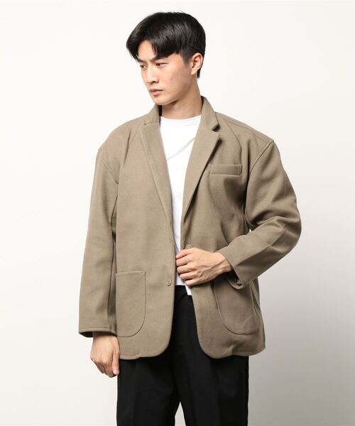 STYLEBLOCK（スタイルブロック）の「フェイクウールワイドテーラードジャケット（テーラードジャケット・メンズ・パープル系その他/ベージュ系その他/オートミール・L/M）」の2枚目の写真