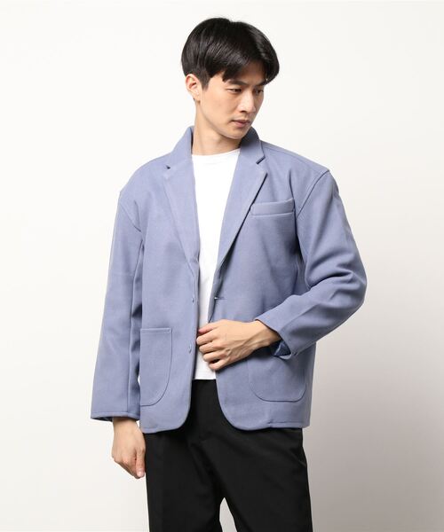 STYLEBLOCK（スタイルブロック）の「フェイクウールワイドテーラードジャケット（テーラードジャケット・メンズ・パープル系その他/ベージュ系その他/オートミール・L/M）」の3枚目の写真