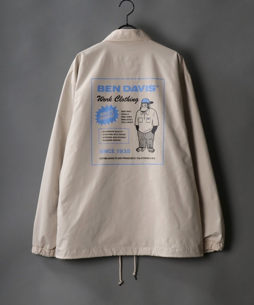 BEN DAVIS（ベンデイビス）の「【BEN DAVIS】Print Coach jacket/ベンデイビス プリント コーチジャケット（ナイロンジャケット・メンズ・ライトグレー/ブラック/ネイビー/グリーン・M/L/XL）」の3枚目の写真