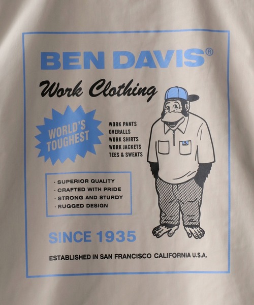 BEN DAVIS（ベンデイビス）の「【BEN DAVIS】Print Coach jacket/ベンデイビス プリント コーチジャケット（ナイロンジャケット・メンズ・ライトグレー/ブラック/ネイビー/グリーン・M/L/XL）」の22枚目の写真