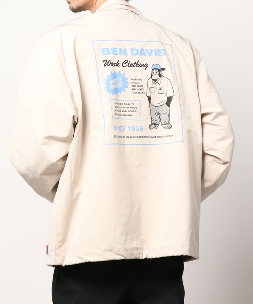 BEN DAVIS（ベンデイビス）の「【BEN DAVIS】Print Coach jacket/ベンデイビス プリント コーチジャケット（ナイロンジャケット・メンズ・ライトグレー/ブラック/ネイビー/グリーン・M/L/XL）」の7枚目の写真