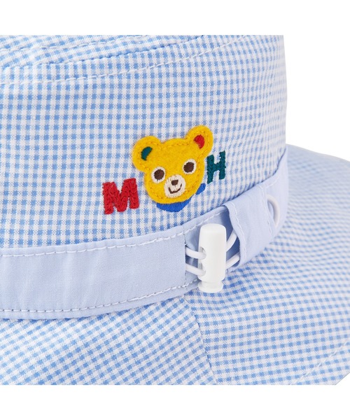 MIKI HOUSE（ミキハウス）の「日よけカバー付き帽子（ハット・キッズ・ベージュ/ブルー/ホワイト×ブルー/ホワイト×ピンク・S(48-50cm)/M(50-52cm)/L(52-54cm)/SS(46-48cm)）」の7枚目の写真