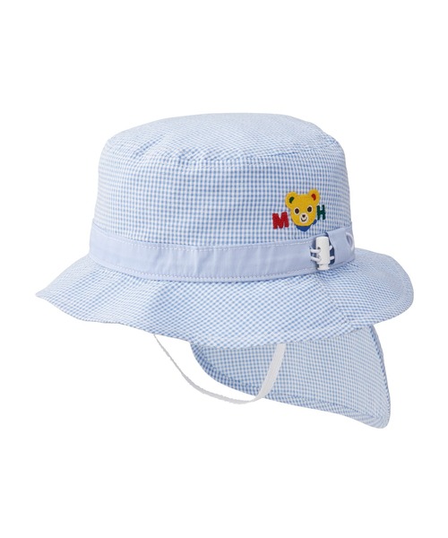 MIKI HOUSE（ミキハウス）の「日よけカバー付き帽子（ハット・キッズ・ベージュ/ブルー/ホワイト×ブルー/ホワイト×ピンク・S(48-50cm)/M(50-52cm)/L(52-54cm)/SS(46-48cm)）」の11枚目の写真