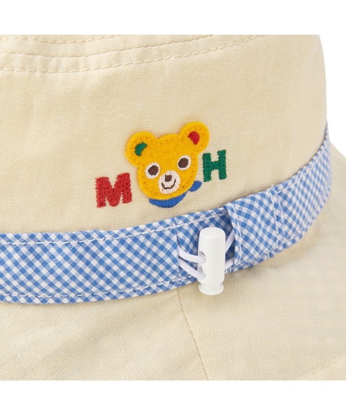 MIKI HOUSE（ミキハウス）の「日よけカバー付き帽子（ハット・キッズ・ベージュ/ブルー/ホワイト×ブルー/ホワイト×ピンク・S(48-50cm)/M(50-52cm)/L(52-54cm)/SS(46-48cm)）」の21枚目の写真
