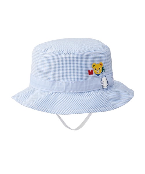 MIKI HOUSE（ミキハウス）の「日よけカバー付き帽子（ハット・キッズ・ベージュ/ブルー/ホワイト×ブルー/ホワイト×ピンク・S(48-50cm)/M(50-52cm)/L(52-54cm)/SS(46-48cm)）」の5枚目の写真
