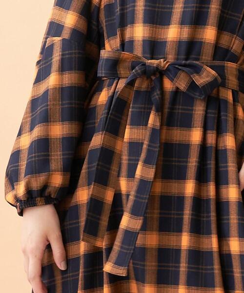 en recre(アンレクレ)の「チェックロングワンピ-ス(ワンピース・レディース・ブラック/ダークネイビー・2)」の11枚目の写真