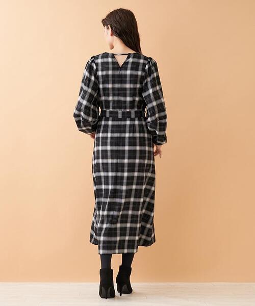 en recre(アンレクレ)の「チェックロングワンピ-ス(ワンピース・レディース・ブラック/ダークネイビー・2)」の15枚目の写真